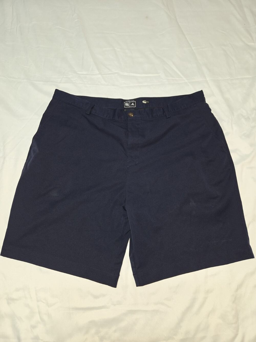 adidas Men's Casual Chino Shorts Blue, Flat Front, Size 42 Stretch